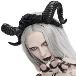 Serre-Tête 'Gothic Roses Horns' Noir