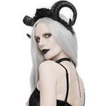 Serre-Tête 'Gothic Roses Horns' Noir
