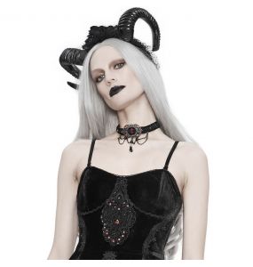 Serre-Tête 'Gothic Roses Horns' Noir