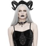 Serre-Tête 'Gothic Roses Horns' Noir