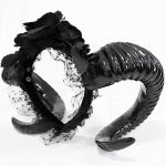 Serre-Tête 'Gothic Roses Horns' Noir