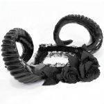 Serre-Tête 'Gothic Roses Horns' Noir