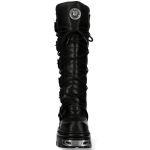 Bottes Hautes New Rock Metallic en Cuir Itali et Nomada Noirs