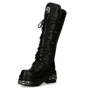 Black Itali and Nomada Leather New Rock Metallic High Boots