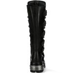 Bottes Hautes New Rock Metallic en Cuir Itali et Nomada Noirs