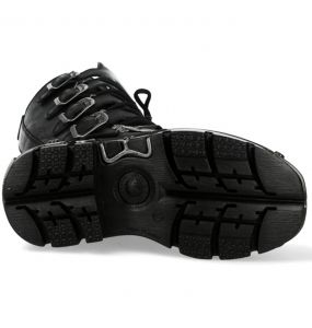 Bottes Hautes New Rock Metallic en Cuir Itali et Nomada Noirs