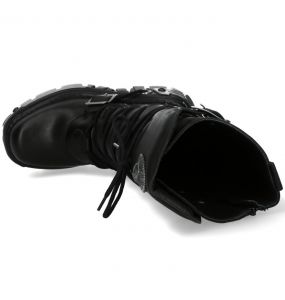 Bottes Hautes New Rock Metallic en Cuir Itali et Nomada Noirs