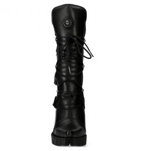 Bottes New Rock New Malicia en Cuir Itali Noir