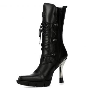 Bottes New Rock New Malicia en Cuir Itali Noir