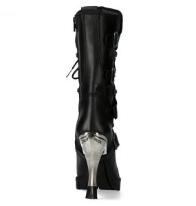 Bottes New Rock New Malicia en Cuir Itali Noir