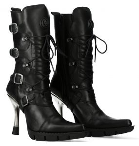 Bottes New Rock New Malicia en Cuir Itali Noir