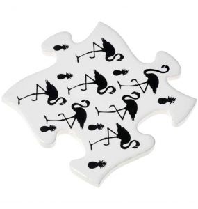 Ceramic Flamingo / Pineapple Jigsaw Coasters