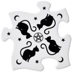Sous-Verre Puzzle 'Black Cats' en Céramique