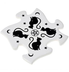 Sous-Verre Puzzle 'Black Cats' en Céramique