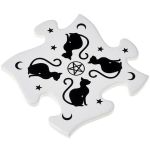Sous-Verre Puzzle 'Black Cats' en Céramique