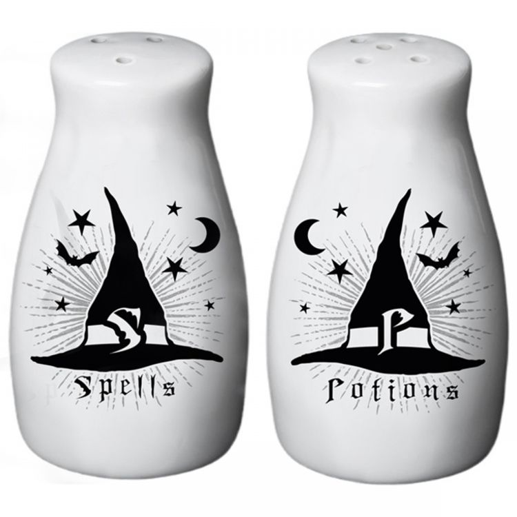 Ensemble Sel et Poivre 'S-Spells/P-Potions' en Porcelaine