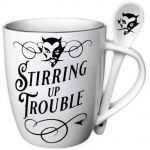 Ensemble Mug et Cuillère 'Stirring up Trouble' en Porcelaine