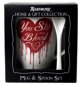 Ensemble Mug et Cuillère 'You Stir My Blood' en Porcelaine
