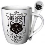 Ensemble Mug et Cuilère 'Purrfect Brew' en Porcelaine