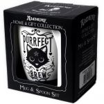 Ensemble Mug et Cuilère 'Purrfect Brew' en Porcelaine
