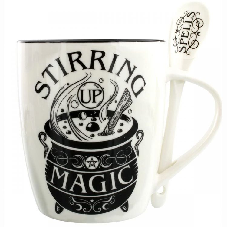 Ensemble Mug et Cuillère 'Stirring up Magic' en Porcelaine