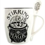 Porcelain 'Stirring up Magic' Mug and Spoon Set