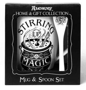 Porcelain 'Stirring up Magic' Mug and Spoon Set