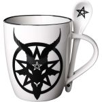 Ensemble Mug et Cuillère 'Baphomet' en Porcelaine