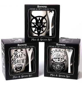 Ensemble Mug et Cuillère 'Baphomet' en Porcelaine