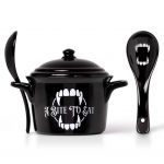 Ensemble Bol et Cuillère 'A Bite to Eat' en Porcelaine Noire
