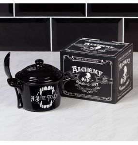 Ensemble Bol et Cuillère 'A Bite to Eat' en Porcelaine Noire