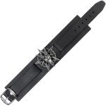 Black Baphomet Leather Wrist Strap