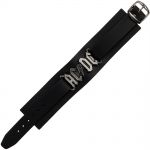 Black AC/DC Logo Leather Wrist Strap