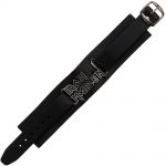 Black Iron Maiden Logo Leather Wrist Strap
