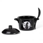 Ensemble Bol et Cuillère 'Feline Hungry' en Porcelaine Noire