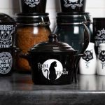Ensemble Bol et Cuillère 'Feline Hungry' en Porcelaine Noire