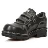 Black Itali Leather New Rock Kid Shoes
