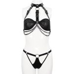 Ensemble de Lingerie 'Hunila' Noir avec Choker