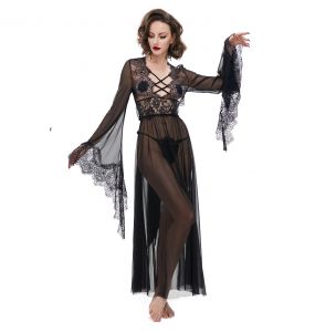 Nuisette et String Sexy 'Melusine' Noirs
