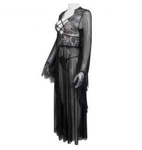 Nuisette et String Sexy 'Melusine' Noirs