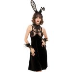 Nuisette Sexy 'Melusine' en Dentelle et Velours Noirs