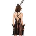 Nuisette Sexy 'Melusine' en Dentelle et Velours Noirs