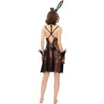 Nuisette Sexy 'Melusine' en Dentelle et Velours Noirs