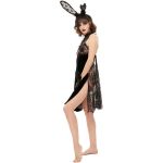Nuisette Sexy 'Melusine' en Dentelle et Velours Noirs