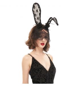 Bandeau Sexy 'Bunny Ears' avec Voile Noir
