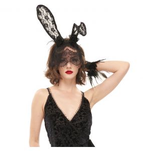 Bandeau Sexy 'Bunny Ears' avec Voile Noir