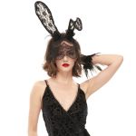 Bandeau Sexy 'Bunny Ears' avec Voile Noir