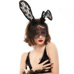 Bandeau Sexy 'Bunny Ears' avec Voile Noir