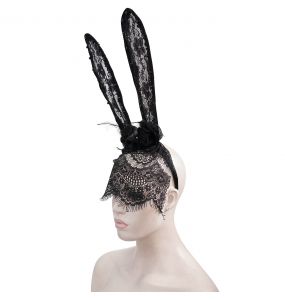 Bandeau Sexy 'Bunny Ears' avec Voile Noir