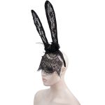 Bandeau Sexy 'Bunny Ears' avec Voile Noir